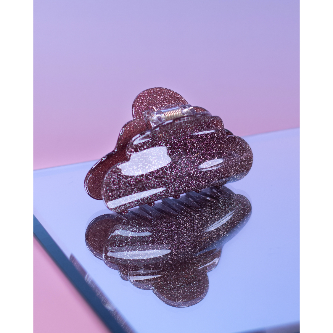 Heaven hårklemme i Glitter Brun fra le mosch