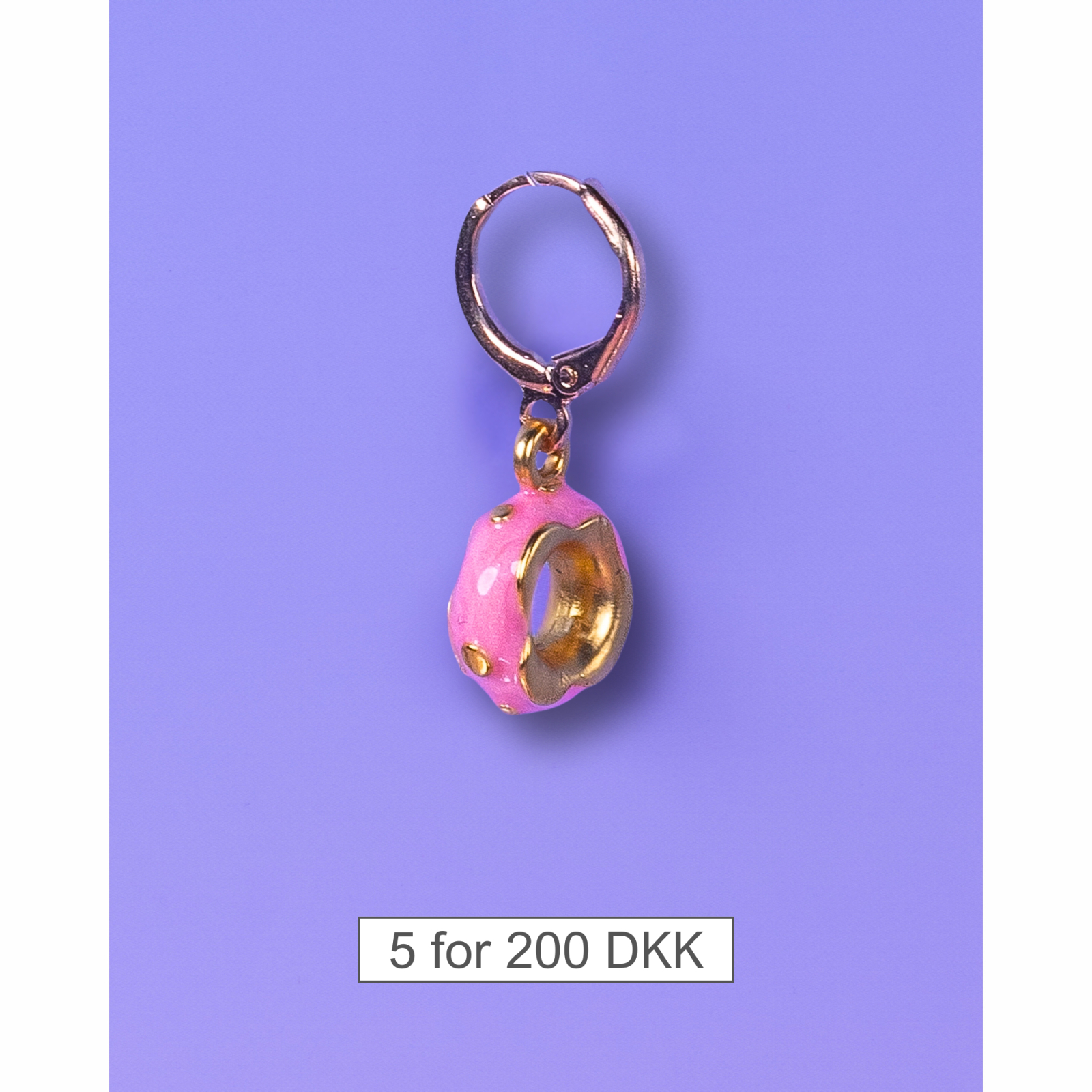 Aya Charm Rosa Donut fra le mosch. Denne charm kan også bruges som en ørering