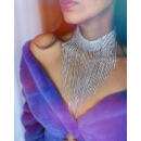 Edita Halskæde med similisten i sølvlook fra LÉ MOSCH, halskæde med masser af glimmer, festlig halskæde, statement piece,