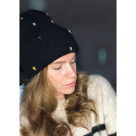 Brianna Beanie med similisten Sort fra le mosch