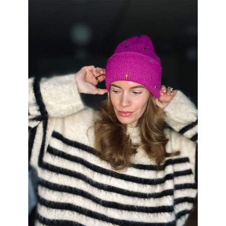 Brianna Beanie med similisten Pink fra le mosch