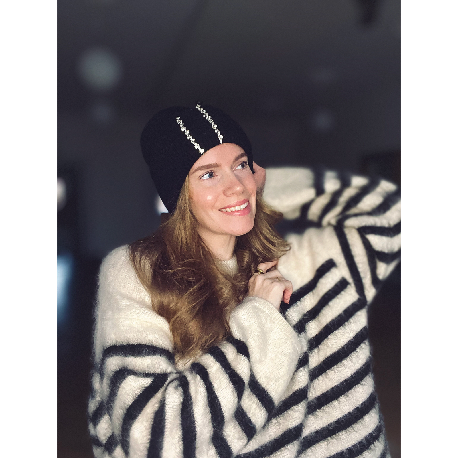 Gaby Beanie med similisten Sort fra le mosch