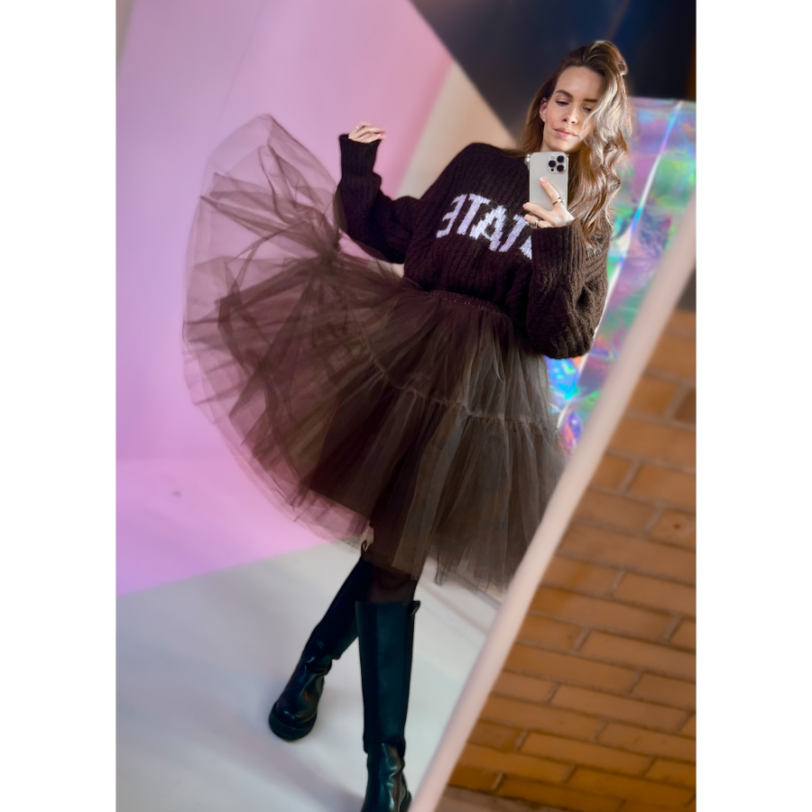 Carrie Tyl Nederdel i Brun fra le mosch