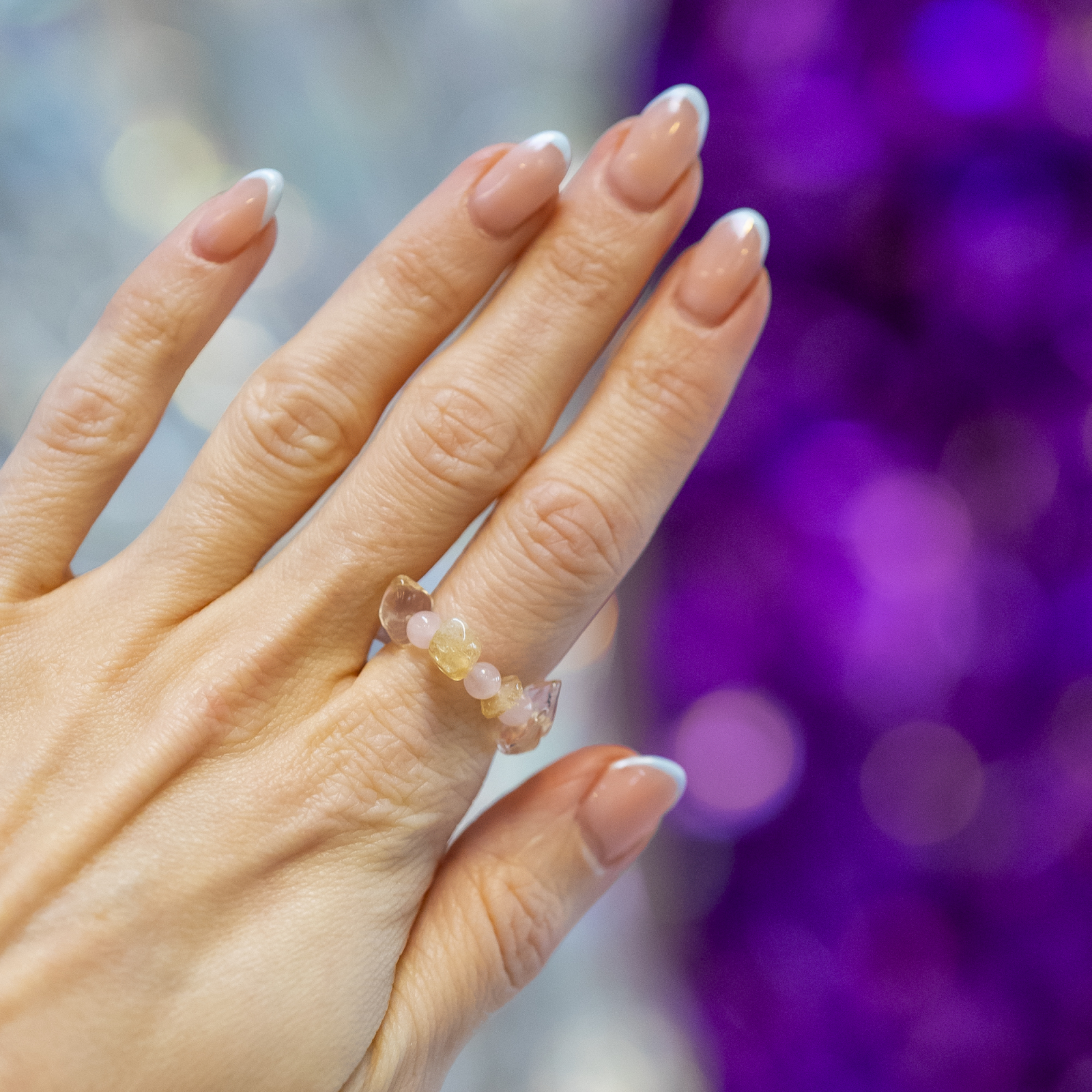 Ariel ring - Rosa Kvarts og Citrin fra le mosch