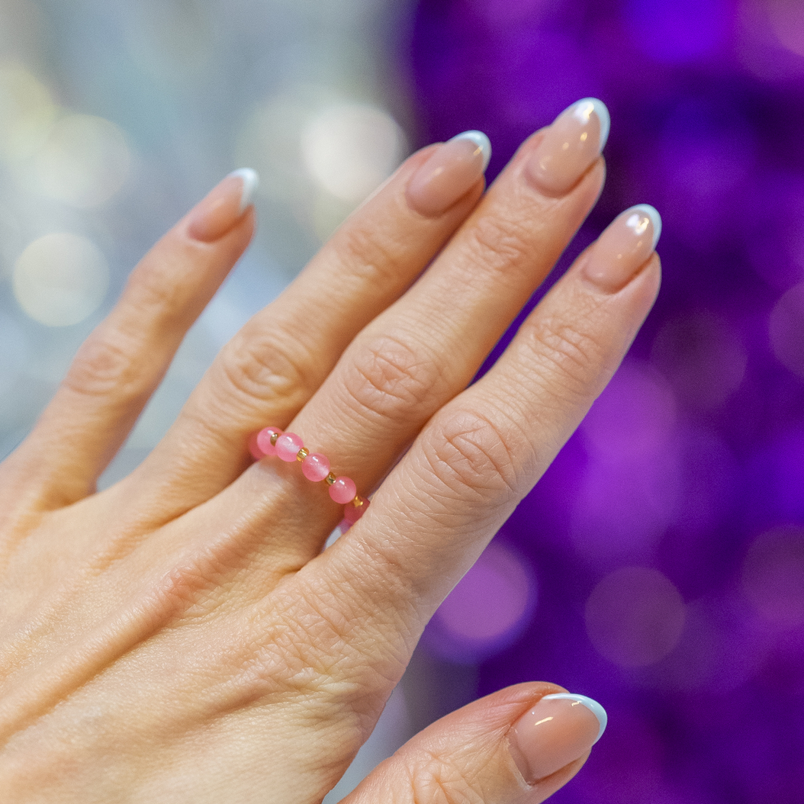 Ariel ring - Pink Jade fra le mosch
