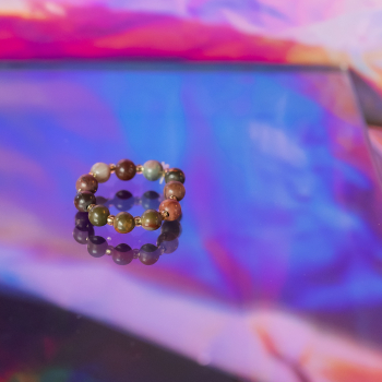 Ariel ring - Jaspis Picasso og Glasperler fra le mosch Ariel ring - Jaspis Picasso og Glasperler fra le mosch