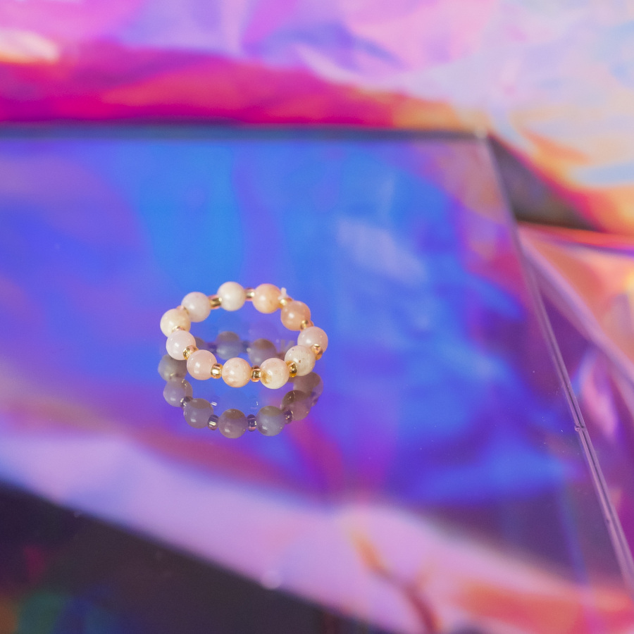 Ariel ring - Solsten og Glasperler fra le mosch