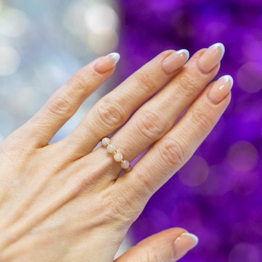Ariel ring - Solsten og Glasperler fra le mosch