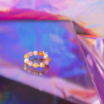 Ariel ring - Pink Jaspis, Rød Aventurine og Solsten og Glasperler fra le mosch