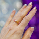 Ariel ring - Pink Jaspis, Rød Aventurine og Solsten og Glasperler fra le mosch