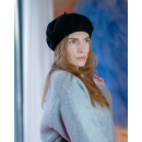 Bess Baret i sort fra LÉ MOSCH, klassisk baret i uld, skab et fedt look med en baret, 