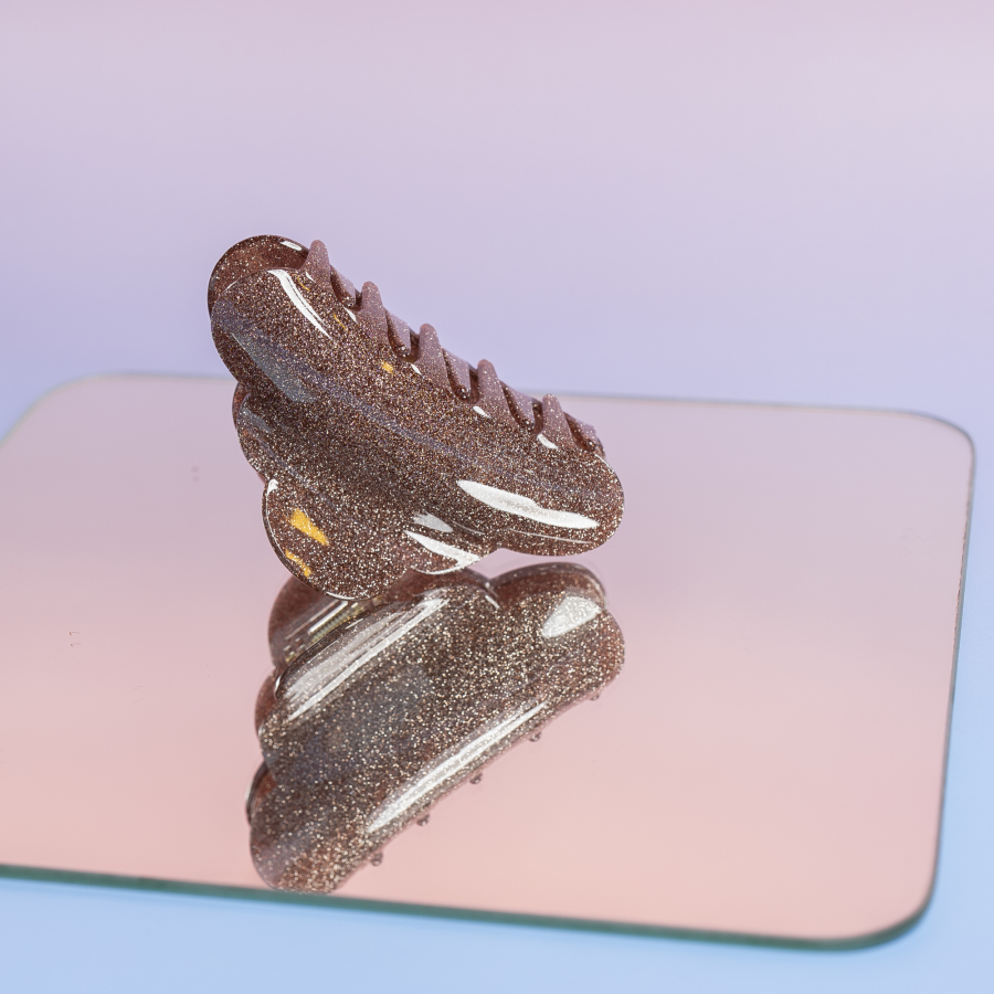 Heaven hårklemme i Glitter Brun fra le mosch