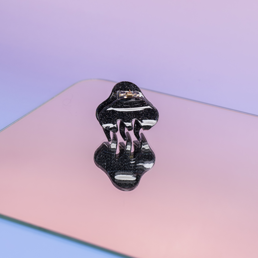 Melanie Hårklemme i glimmer sort