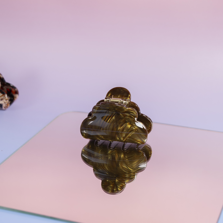 Mini Heaven hårklemme i Pearl Brun