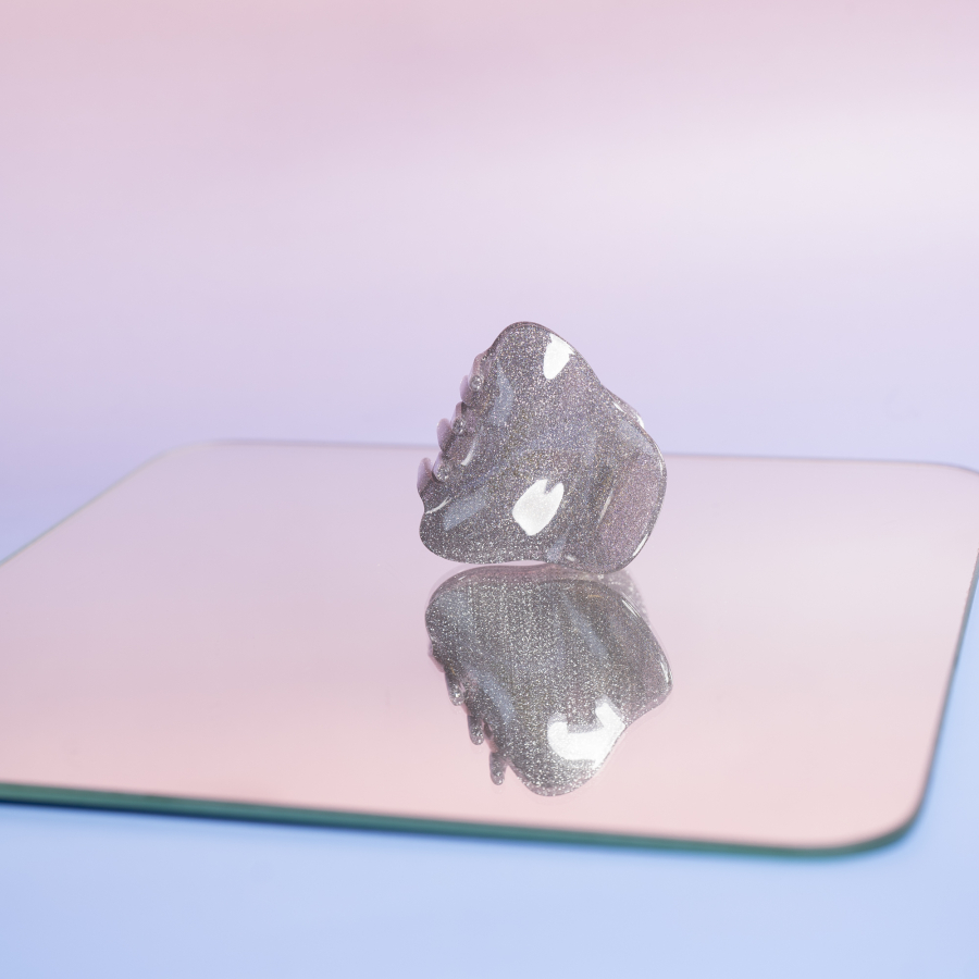 Sunny Hårklemme - Glitter grå