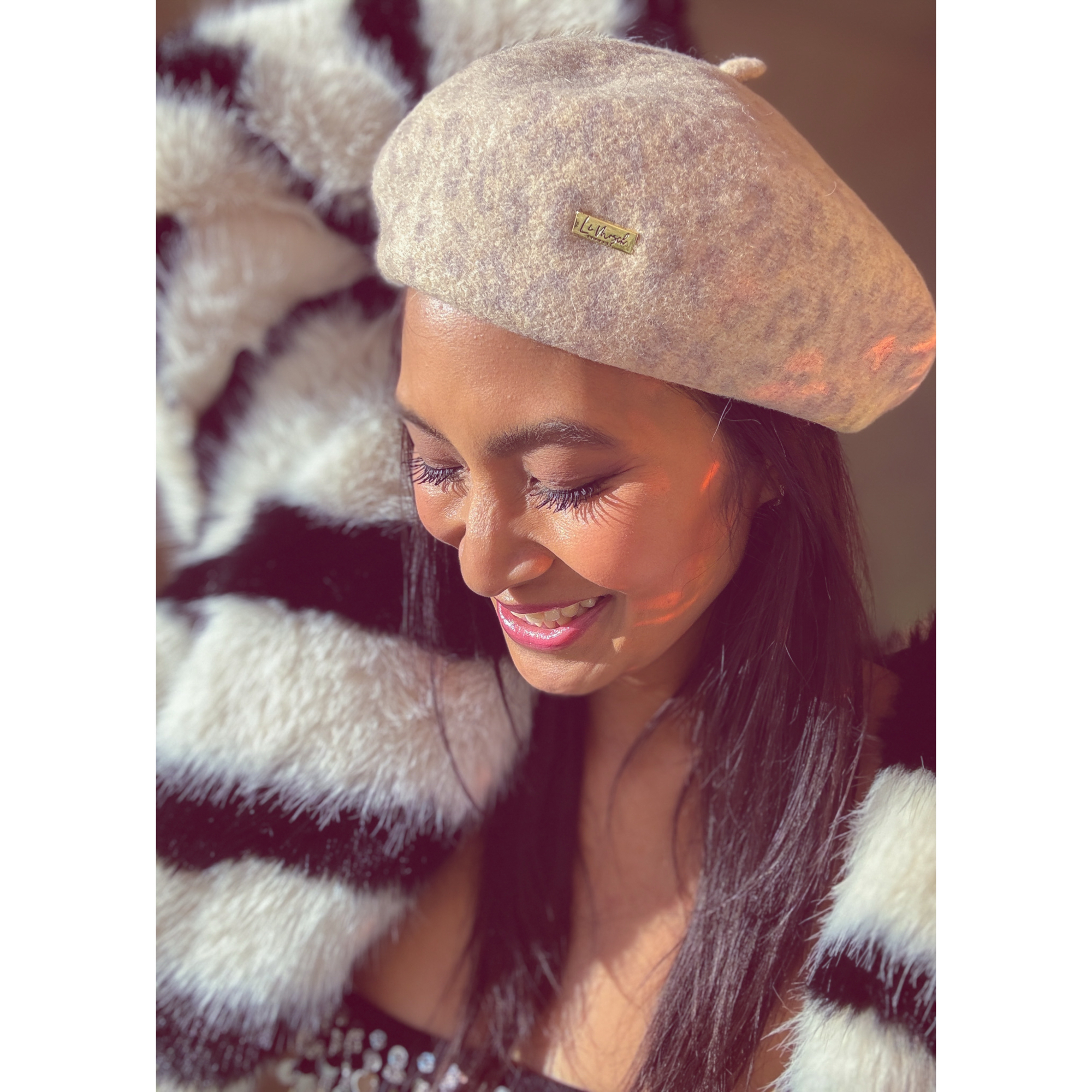 Becky Leo Baret i Creme med leo print fra le mosch