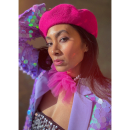 Bess Baret i mørk pink fra LÉ MOSCH, klassisk baret i uld, skab et fedt look med en baret, 