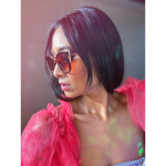 Cat eye solbriller I brun fra le mosch