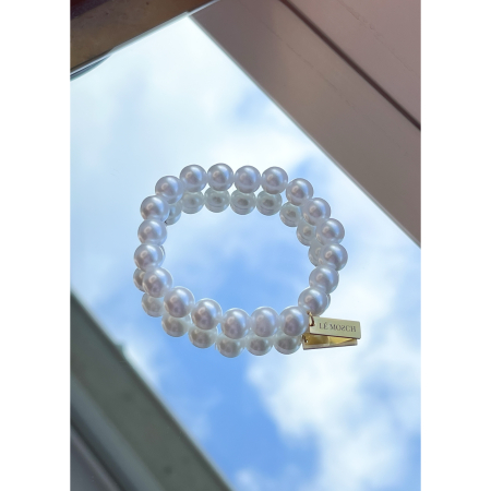 Paca Perle Armbånd fra LÉ MOSCH, armbånd med 9 mm. perler, stilfuldt og enkelt perlearmbånd,