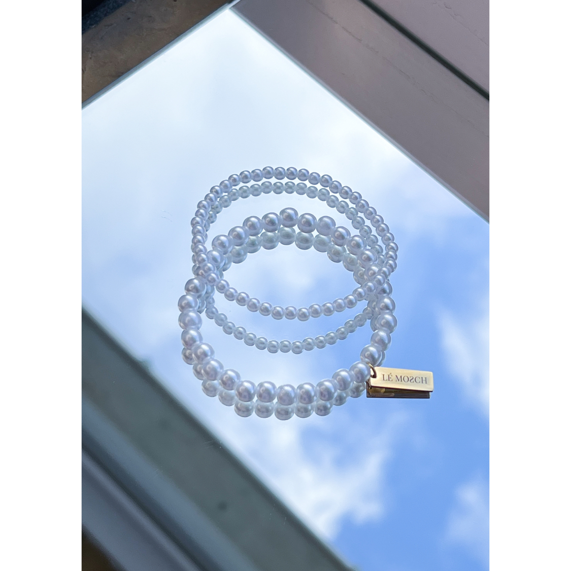 Pisa Perle Armbånd 2 stk. fra LÉ MOSCH, sæt med to perlearmbånd, enkle og klassiske armbånd, 