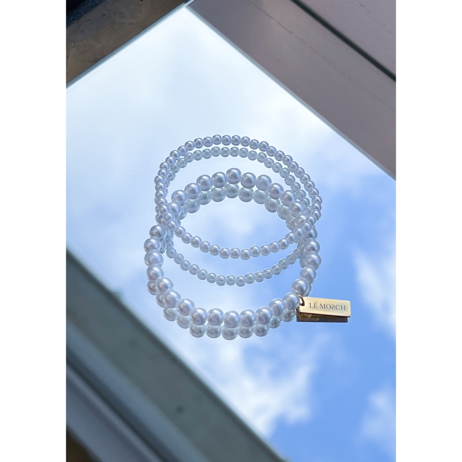 Pisa Perle Armbånd 2 stk. fra LÉ MOSCH, sæt med to perlearmbånd, enkle og klassiske armbånd, 