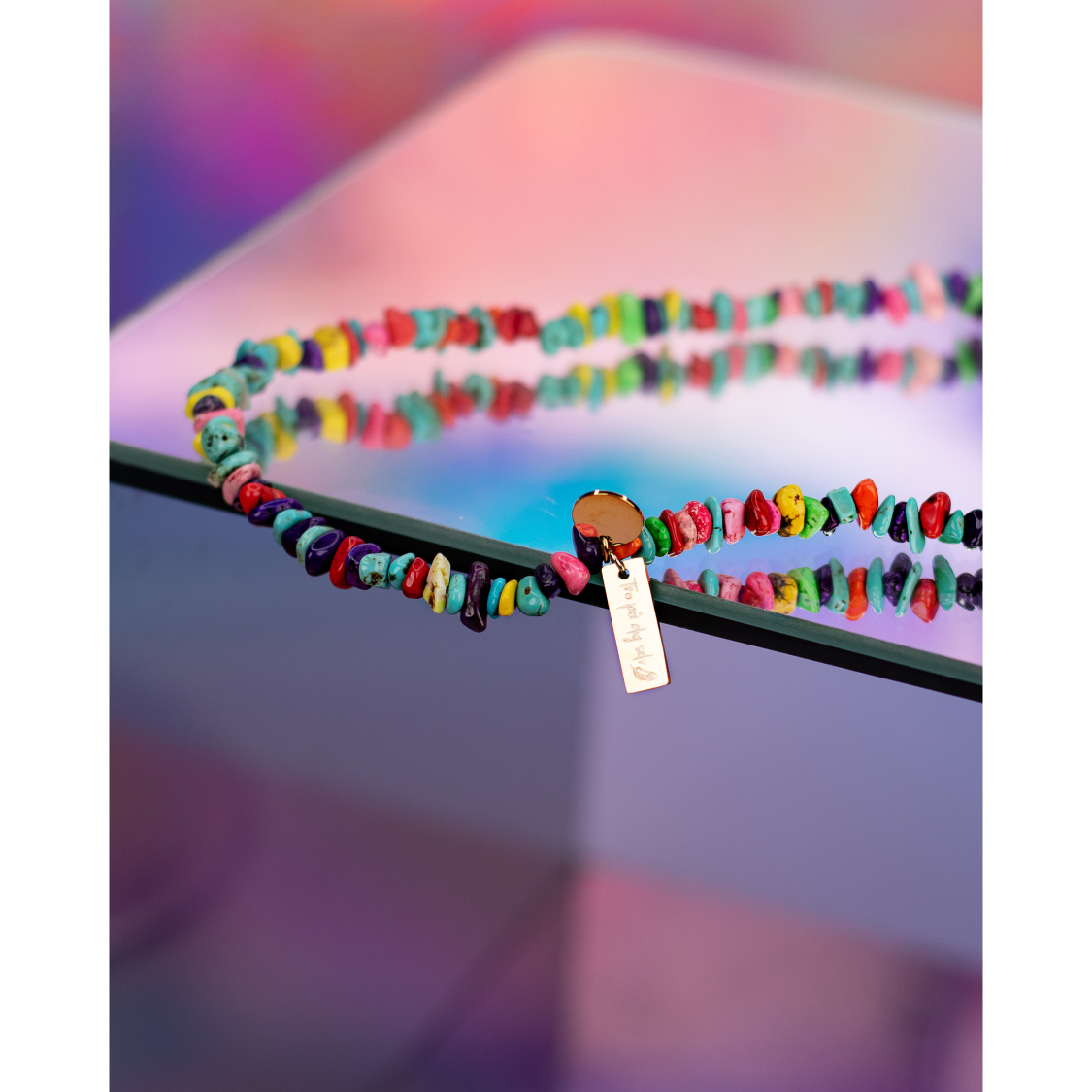 Lucky halskæde i Mix Natursten fra le mosch