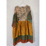 Alpana kjole no 79 fra LÉ MOSCH, farverig oversize kjole, unika kjole af genbrugsmaterialer, 