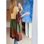 Alpana kjole no 83 fra LÉ MOSCH, farverig oversize kjole, unika kjole af genbrugsmaterialer, 