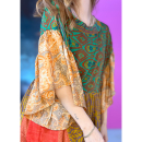 Alpana kjole no 102 fra LÉ MOSCH, farverig oversize kjole, unika kjole af genbrugsmaterialer,  Alpana kjole no 102 fra LÉ MOSCH, farverig oversize kjole, unika kjole af genbrugsmaterialer,