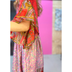 Alpana kjole no 94 fra LÉ MOSCH, farverig oversize kjole, unika kjole af genbrugsmaterialer, 