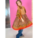 Alpana kjole no 92 fra LÉ MOSCH, farverig oversize kjole, unika kjole af genbrugsmaterialer, 