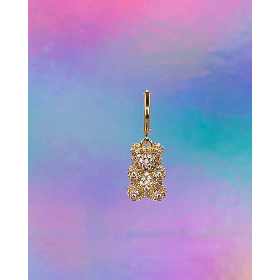 Ava Charm Glitter Bamse fra LÉ MOSCH, sød lille charm til dine sko, charm til halskæder og armbånd, 