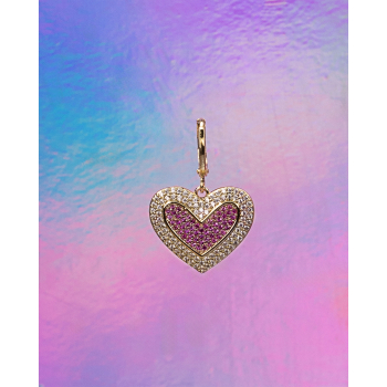 Ava Charm Glitter Hjerte fra LÉ MOSCH, sød lille charm til dine sko, charm til halskæder og armbånd, 