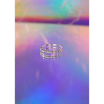 Vilje ring i blank facetteret mix forsølvet fra LÉ MOSCH, enkel antistress ring, adhd ring, 