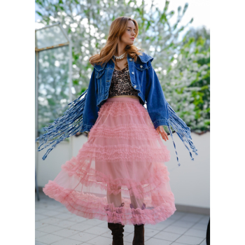 Thyra Tyl Nederdel i Pudder fra LÉ MOSCH, let og feminin nederdel, skøn anvendelig sommer nederdel, Thyra Tyl Nederdel i Pudder fra LÉ MOSCH, let og feminin nederdel, skøn anvendelig sommer nederdel,