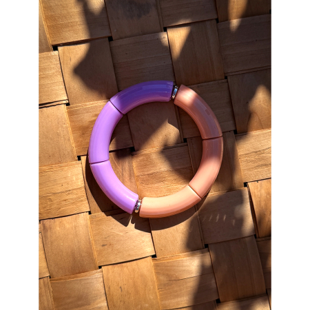 Maggie armbånd no 9 i lilla og peach fra le mosch