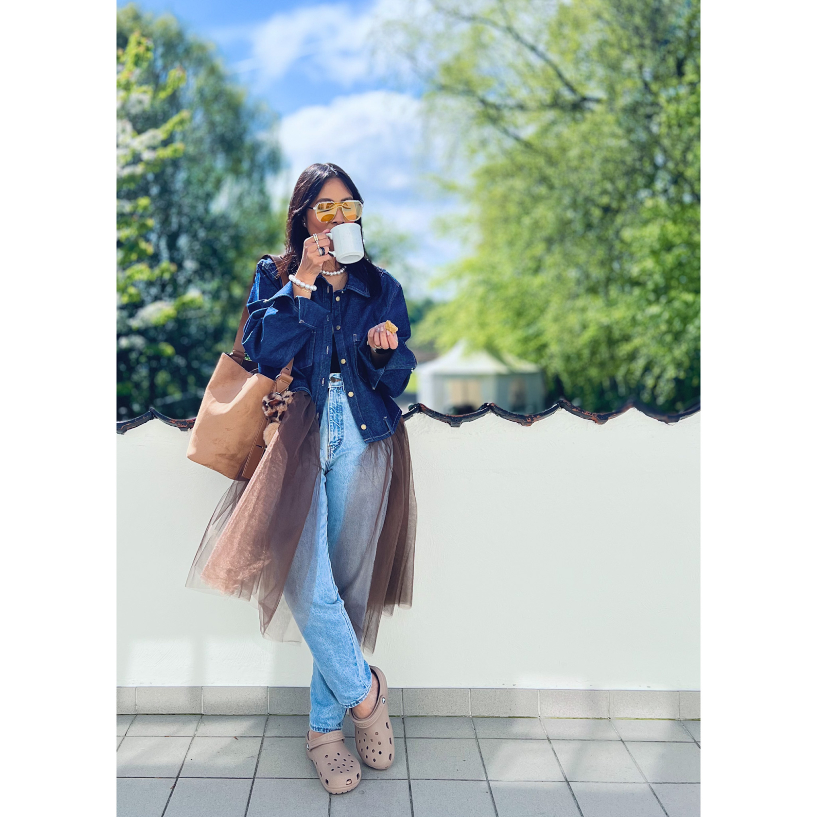 Vintage Vibes 002 denimjakke med tyl
