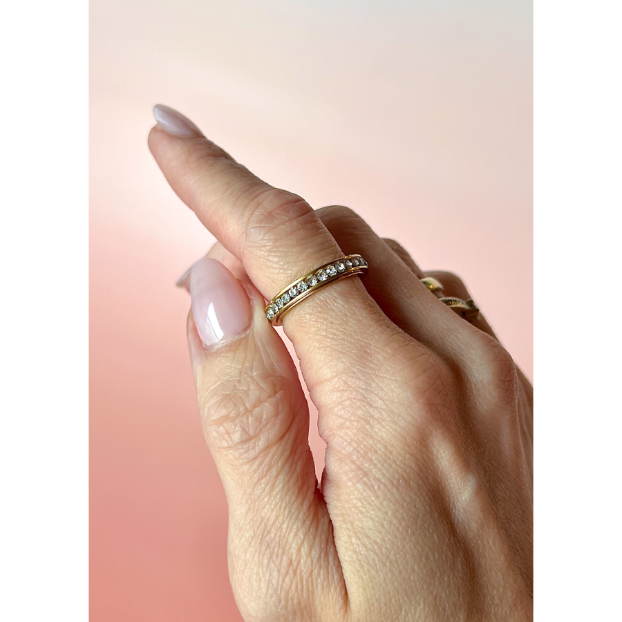 Tilo anti stress ring i forgyldt 2.0 fra LÉ MOSCH, bevægelig ring, beroligende ring, adhd ring,