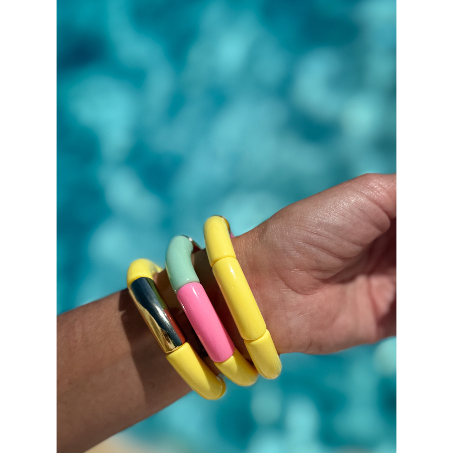 Maggie armbånd no 44 fra LÉ MOSCH, smukt boheme armbånd, farverigt armbånd,