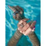 Vilje ring i blank rillet mix forsølvet fra le mosch