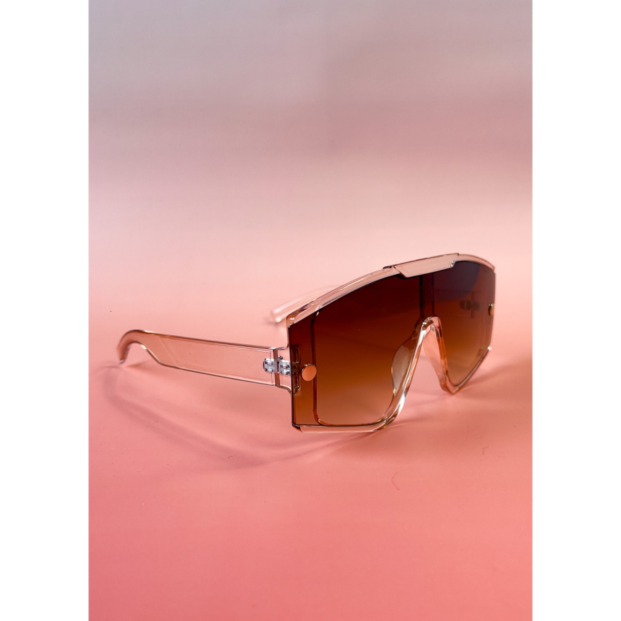 Amelia solbriller i Nude med brunt glas fra LÉ MOSCH, store cool solbriller, smukke solbriller i en smuk farveskala,