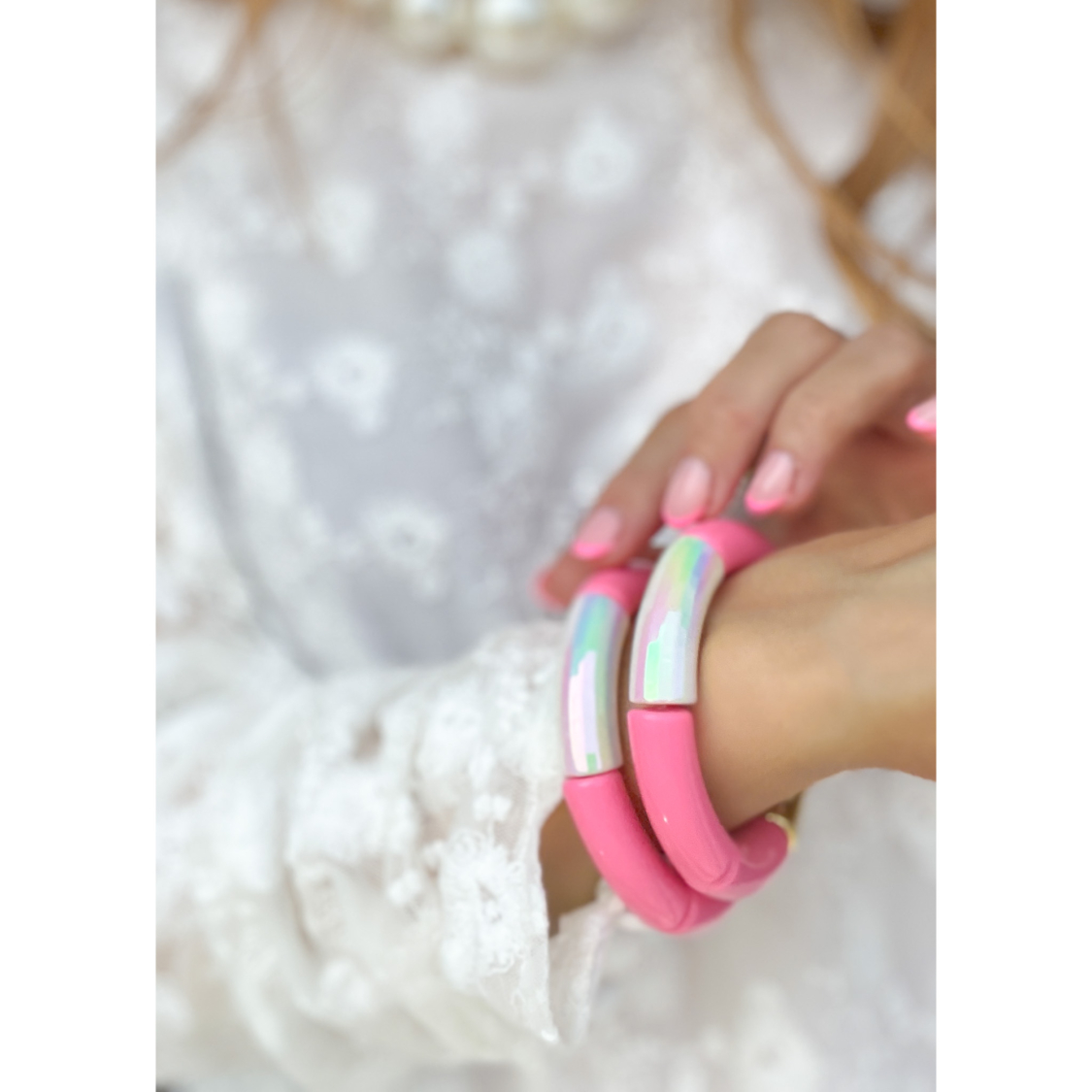 Maggie armbånd no 59 fra LÉ MOSCH, smukt boheme armbånd, farverigt armbånd,