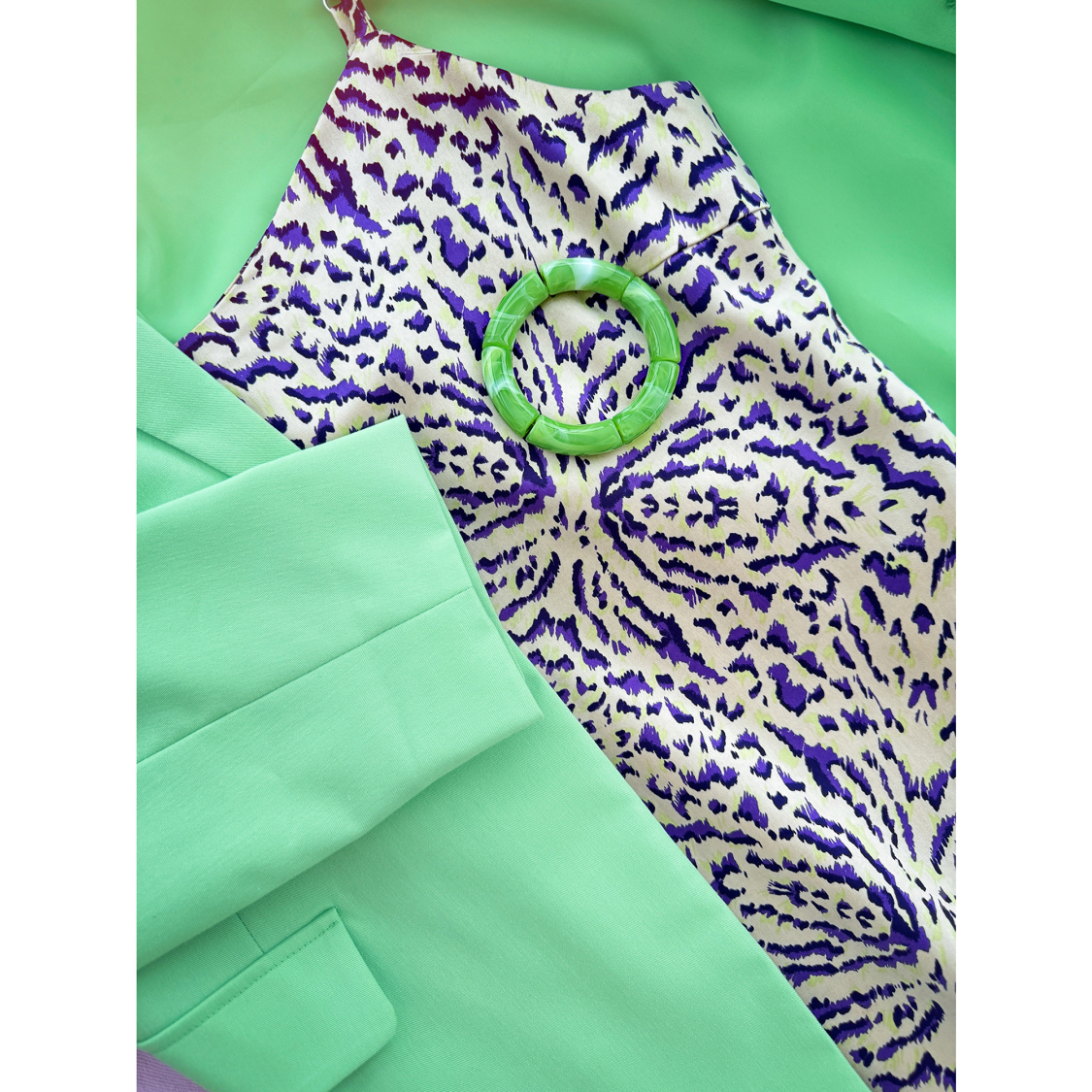 Margrethe armbånd i Lys Grøn 10mm fra le mosch