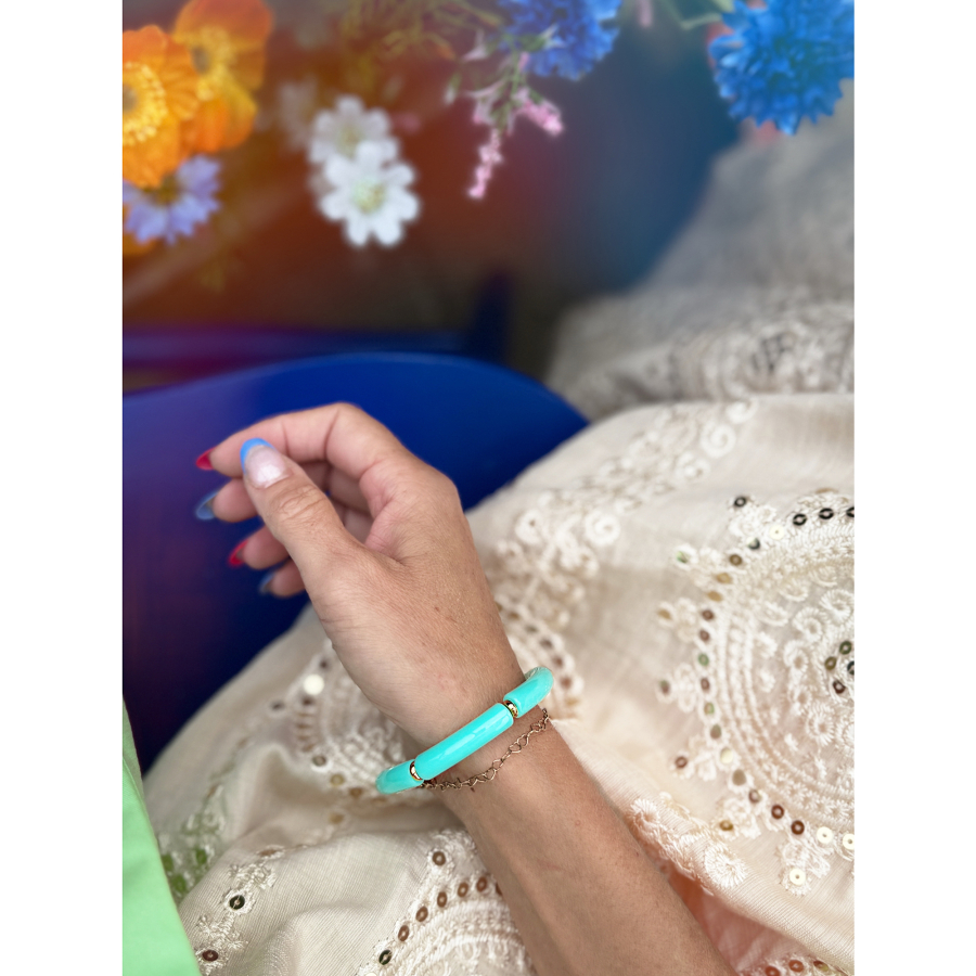 Martha armbånd i turkis grøn fra le mosch