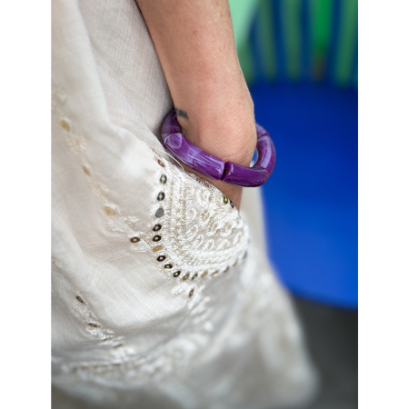 Margrethe armbånd i Mørk Lilla 10mm fra le mosch