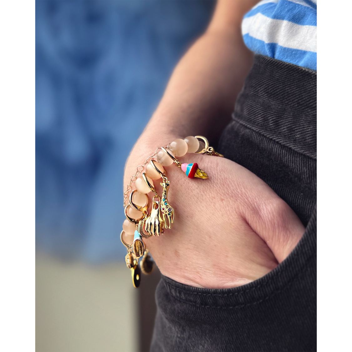 Sariel armbånd Champagne tigerøje 10mm fra le mosch