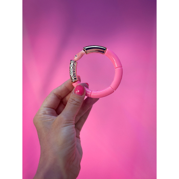 Maggie armbånd no 63 fra LÉ MOSCH, smukt boheme armbånd, farverigt armbånd, pink armbånd,