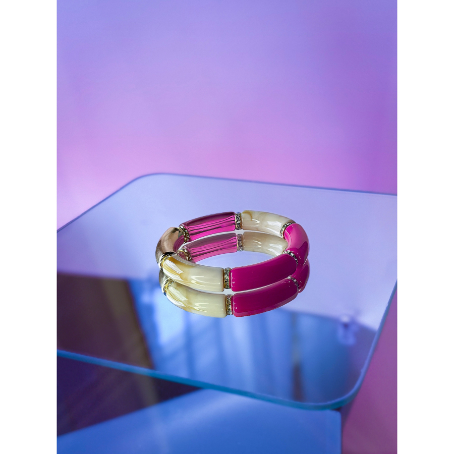 Maggie armbånd no 67 fra LÉ MOSCH, smukt boheme armbånd, farverigt armbånd,