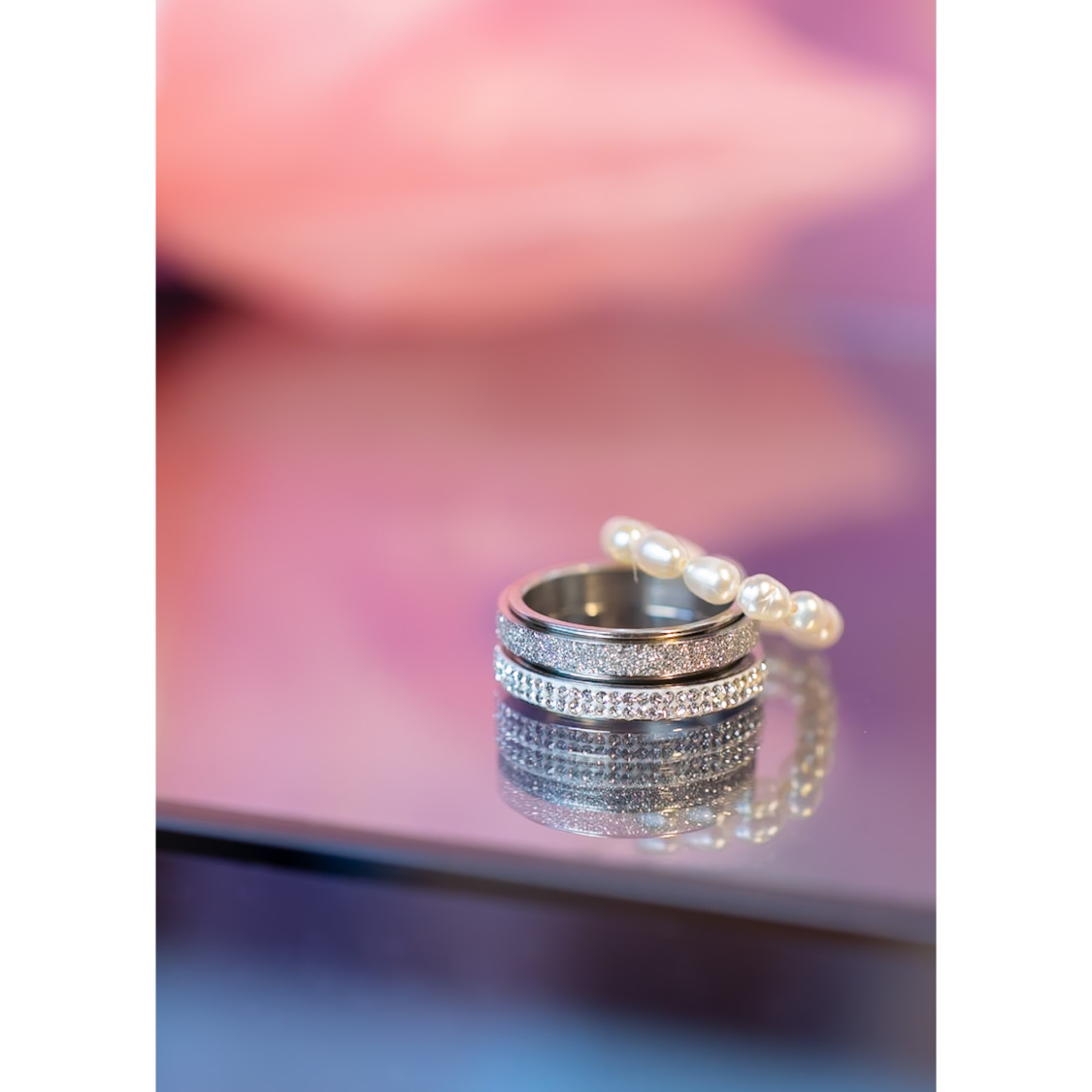 Arlette anti stress ringe sæt 1 fra LÉ MOSCH, sæt med 3 smukke ringe, fingerringe du kan stacke,