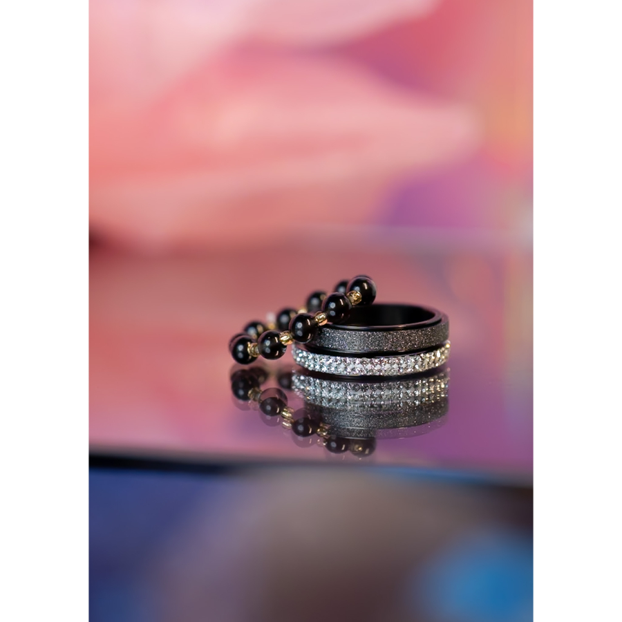 Arlette anti stress ringe sæt 2 fra LÉ MOSCH, sæt med 3 smukke ringe, fingerringe du kan stacke,